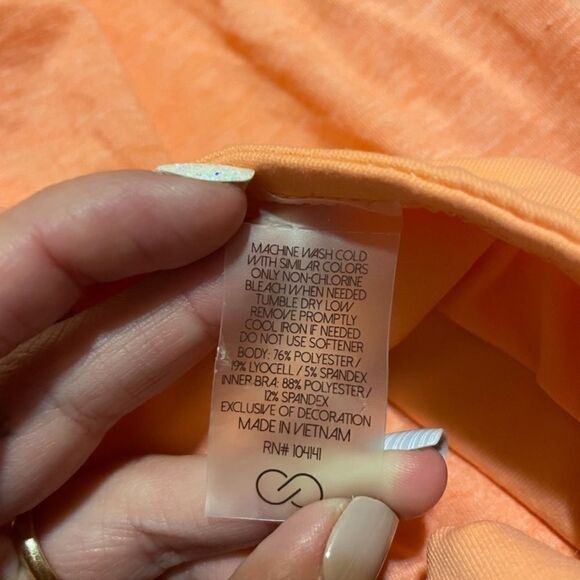 Calia peach workout tank too with built in bra size X small- excellent condition - Picture 4 of 6